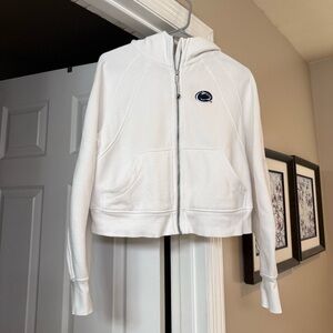 Lululemon Penn State Nittany Lions White Full-Zip scuba with Penn State logo.